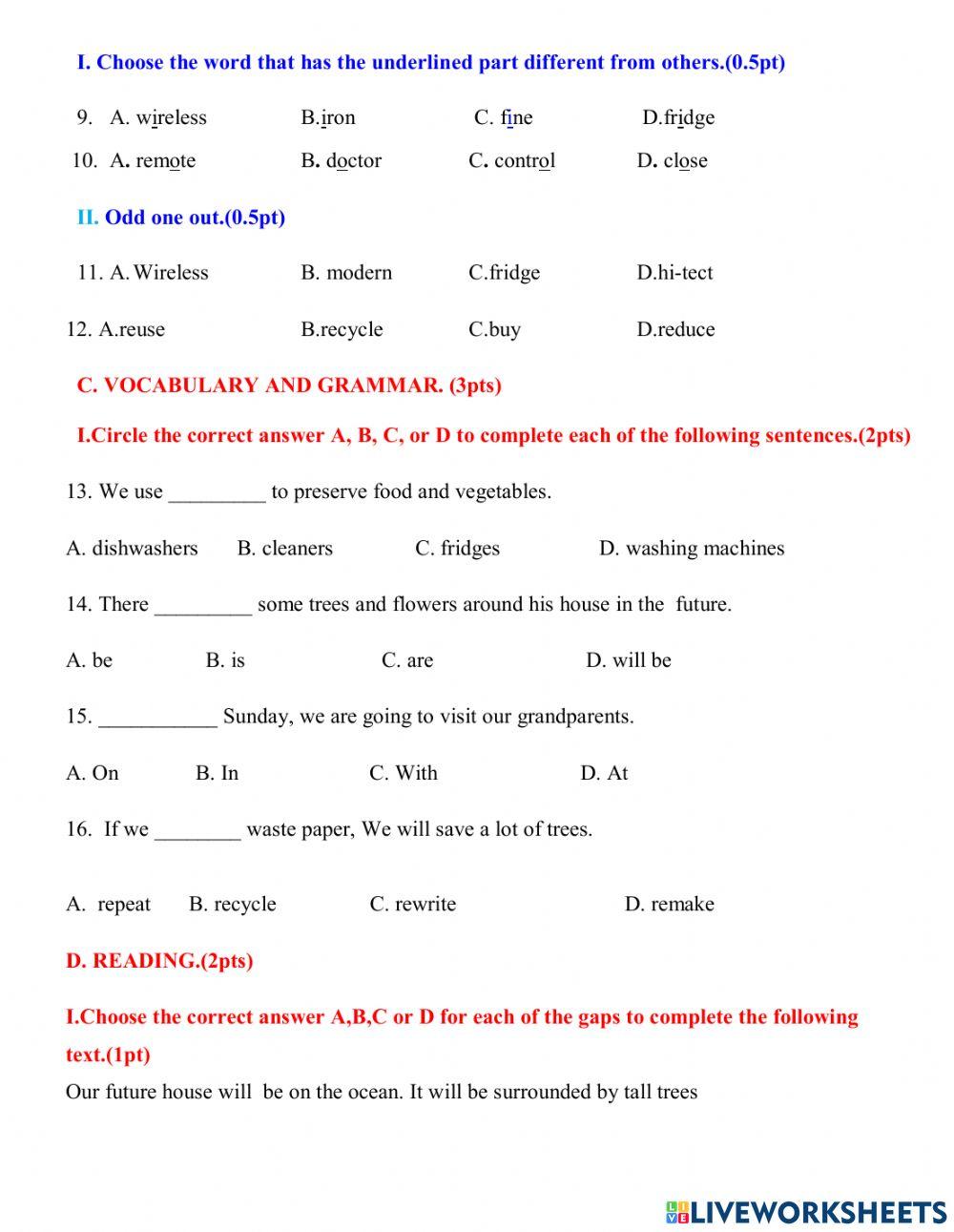Second  term test English 6