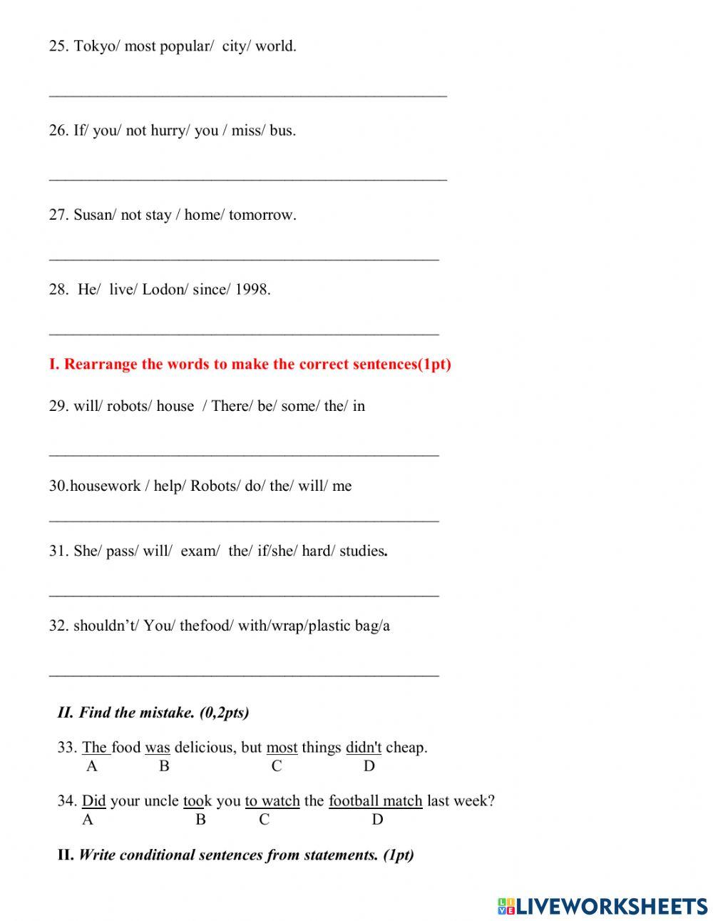 Second  term test English 6