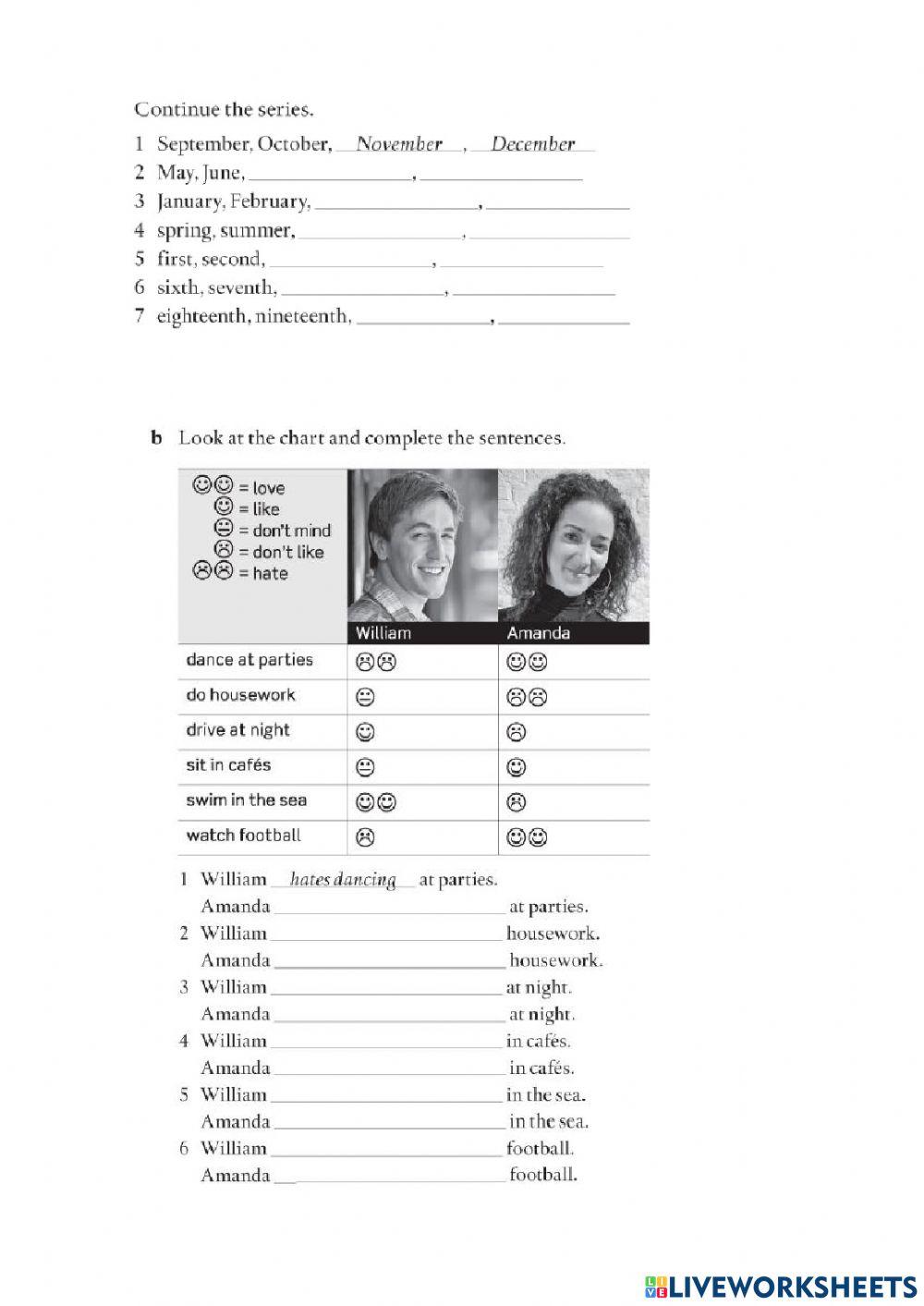 Object pronouns - V + ing