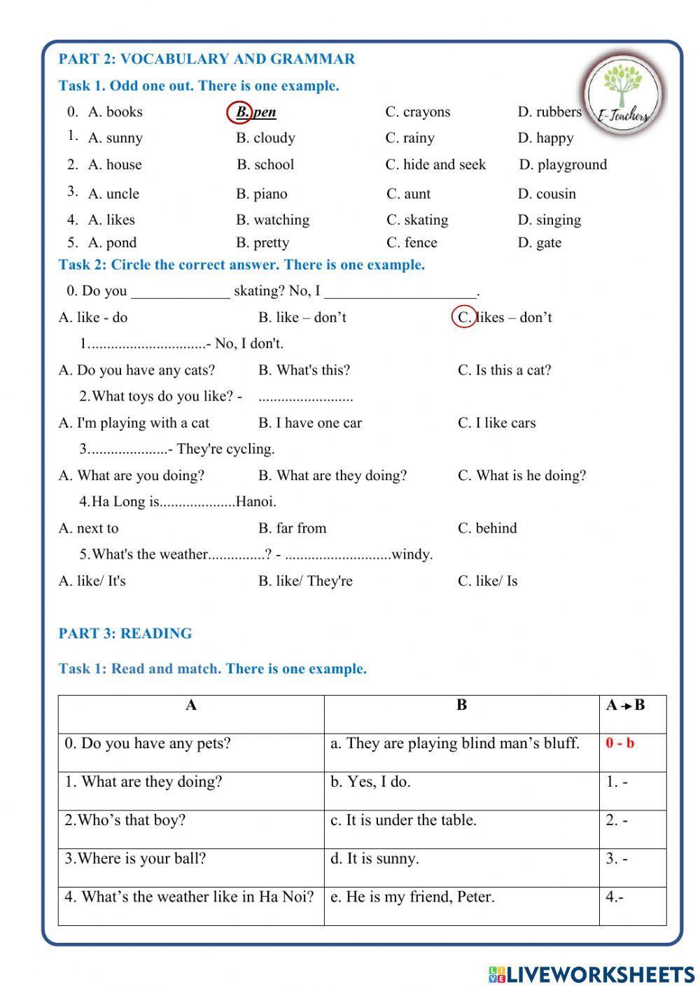 FINAL TERM TEST 2 – Test 1