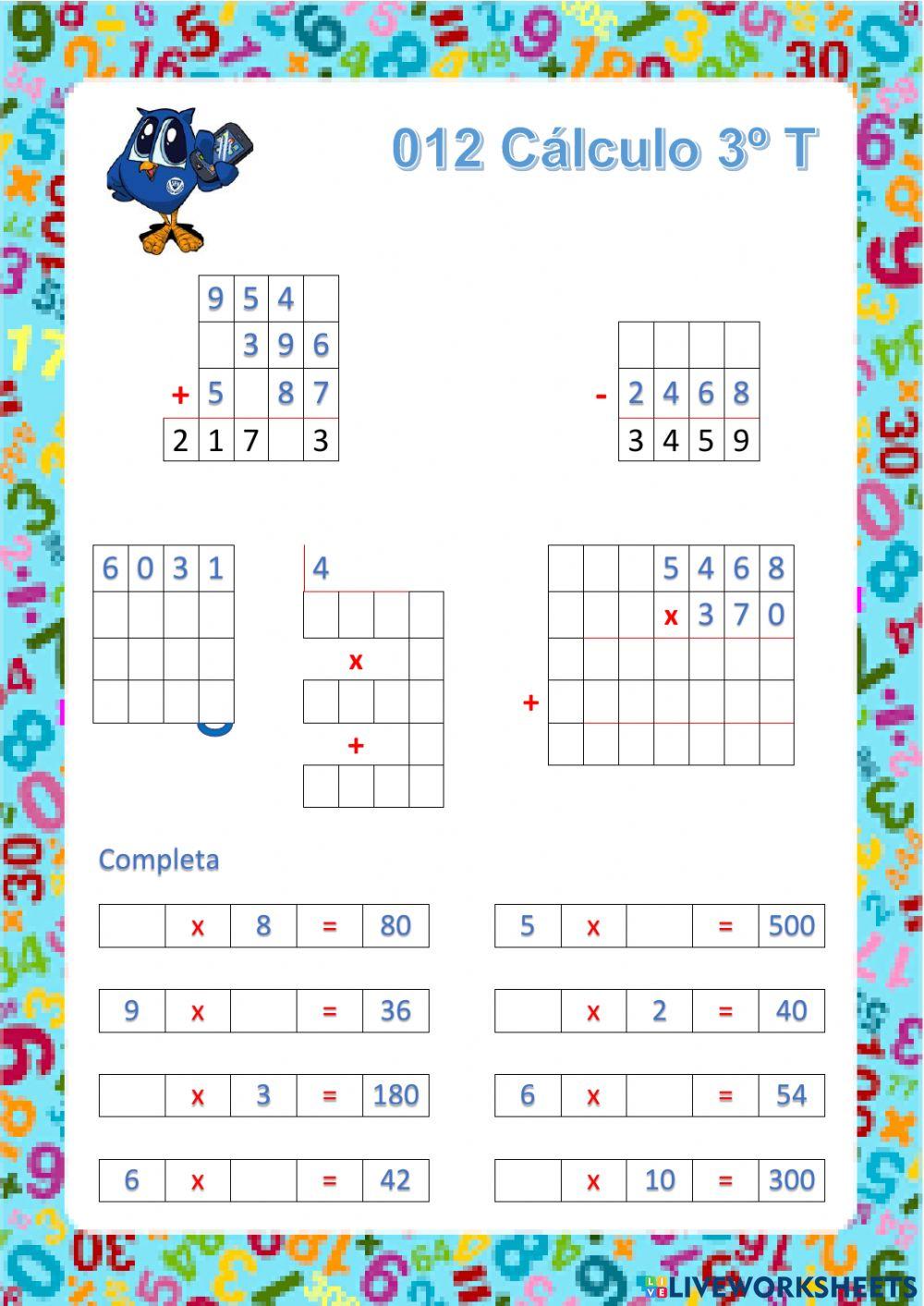 012 Cálculo Tercer Trimestre