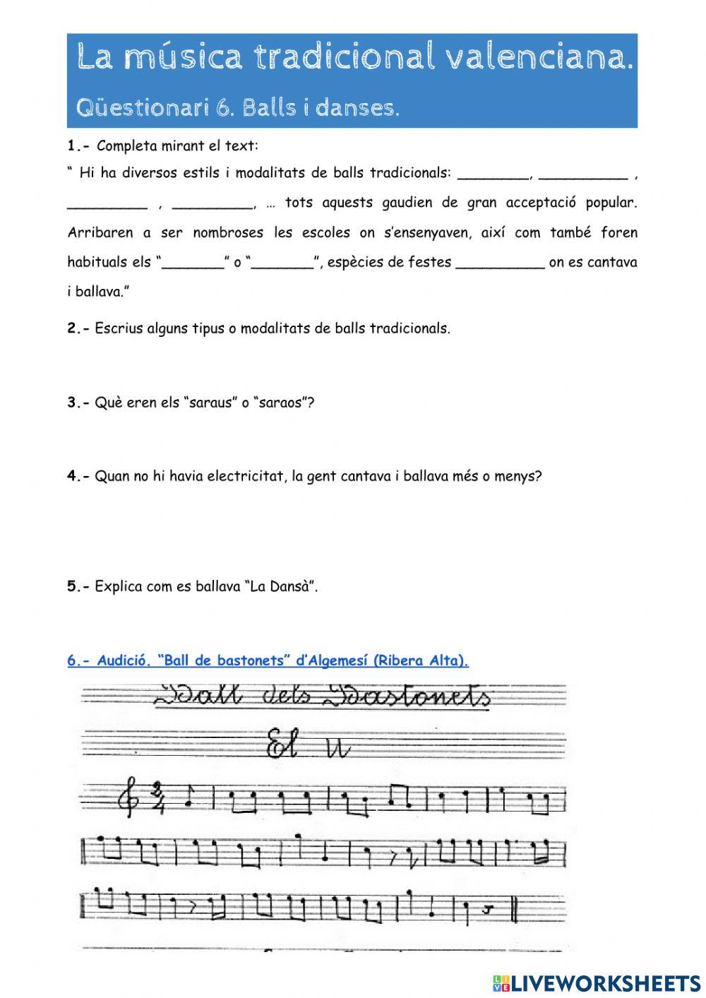 La música tradicional valenciana