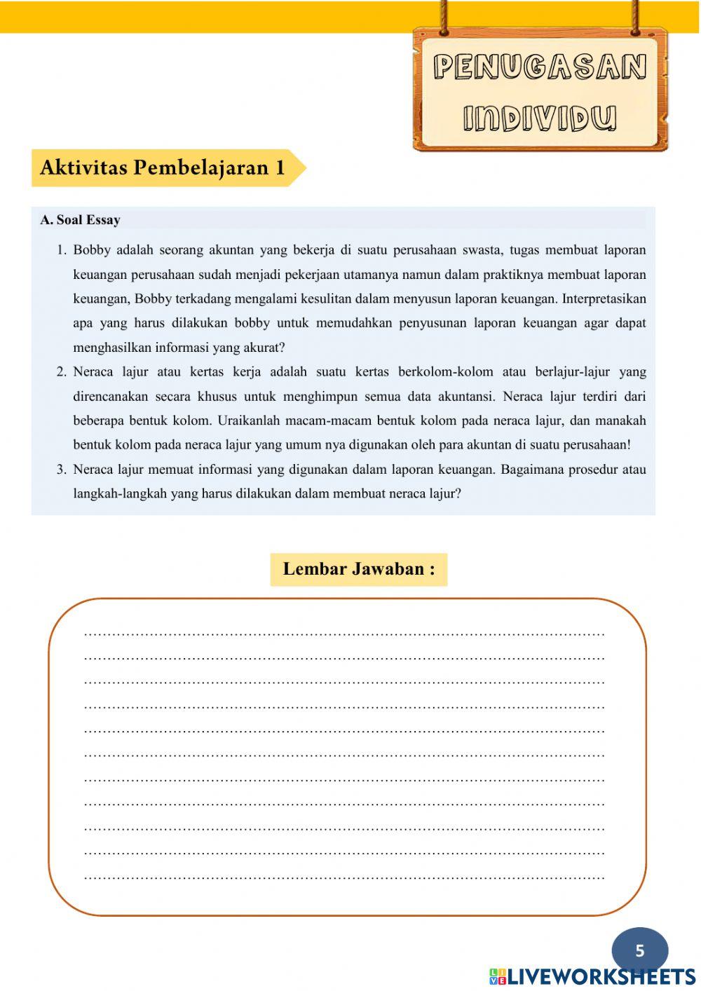 Lkpd neraca lajur jasa