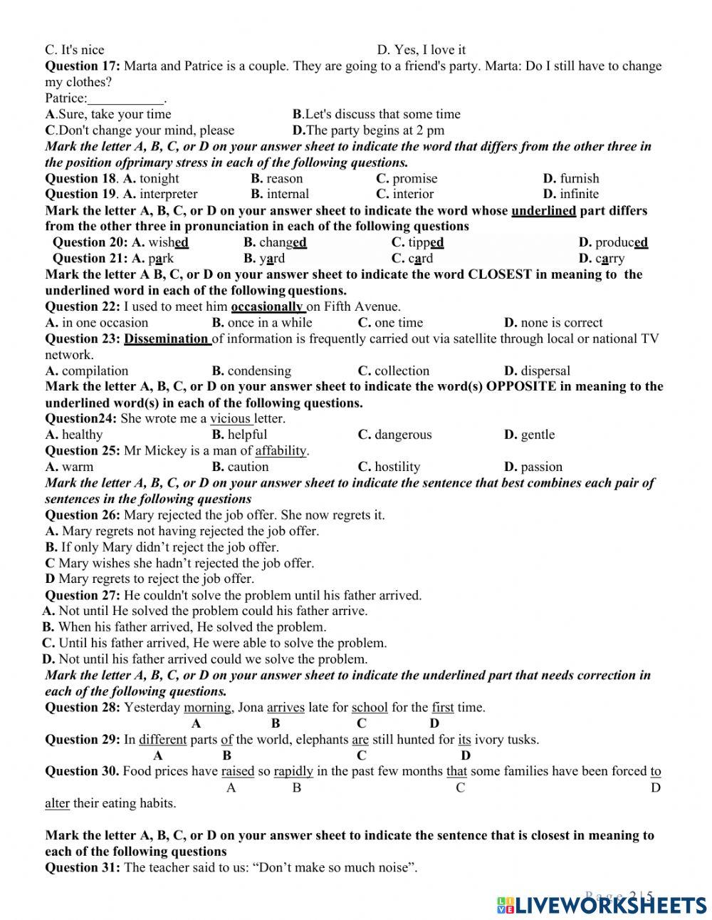 Bộ 1- đề luyện số 10-tn 2022