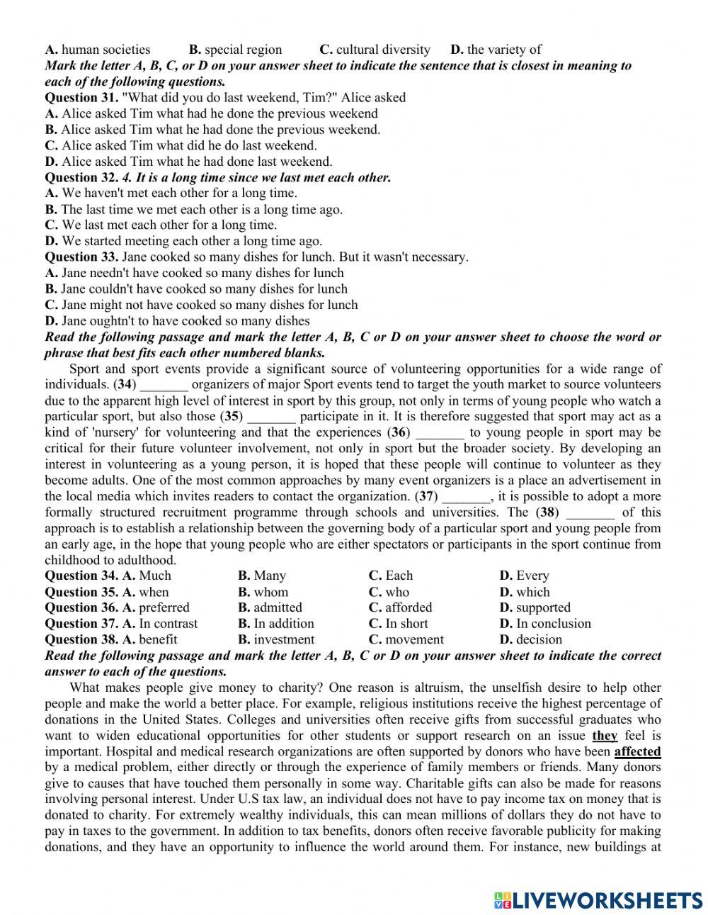 Bộ 1- đề luyện số 14 -tn 2022