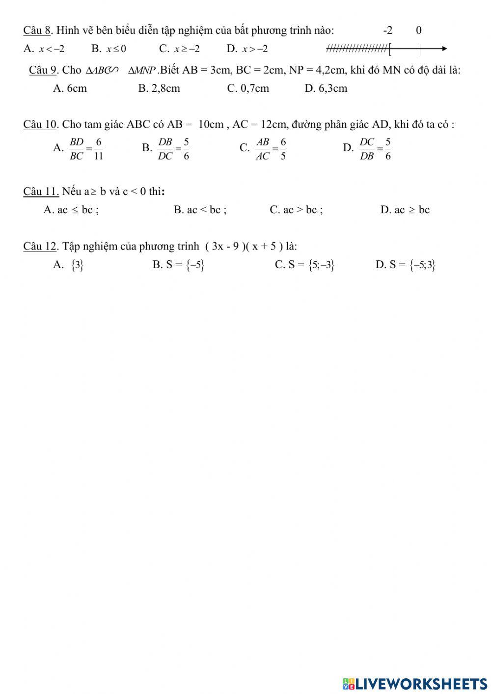 Đề thi HK2 Toán 8 131415