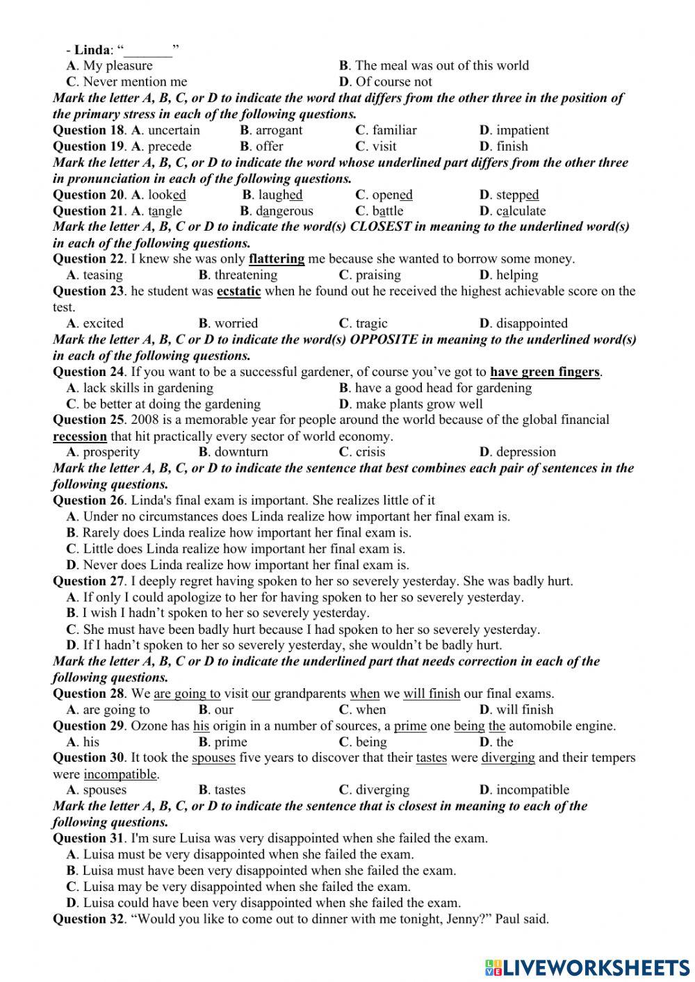 Bộ 1- đề luyện số 17 -tn 2022
