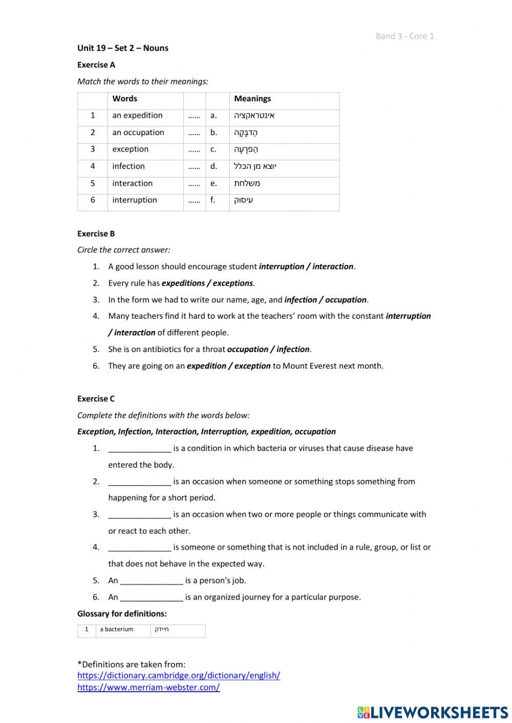 Band 3 (Core 1) - Unit 19 - Set 2