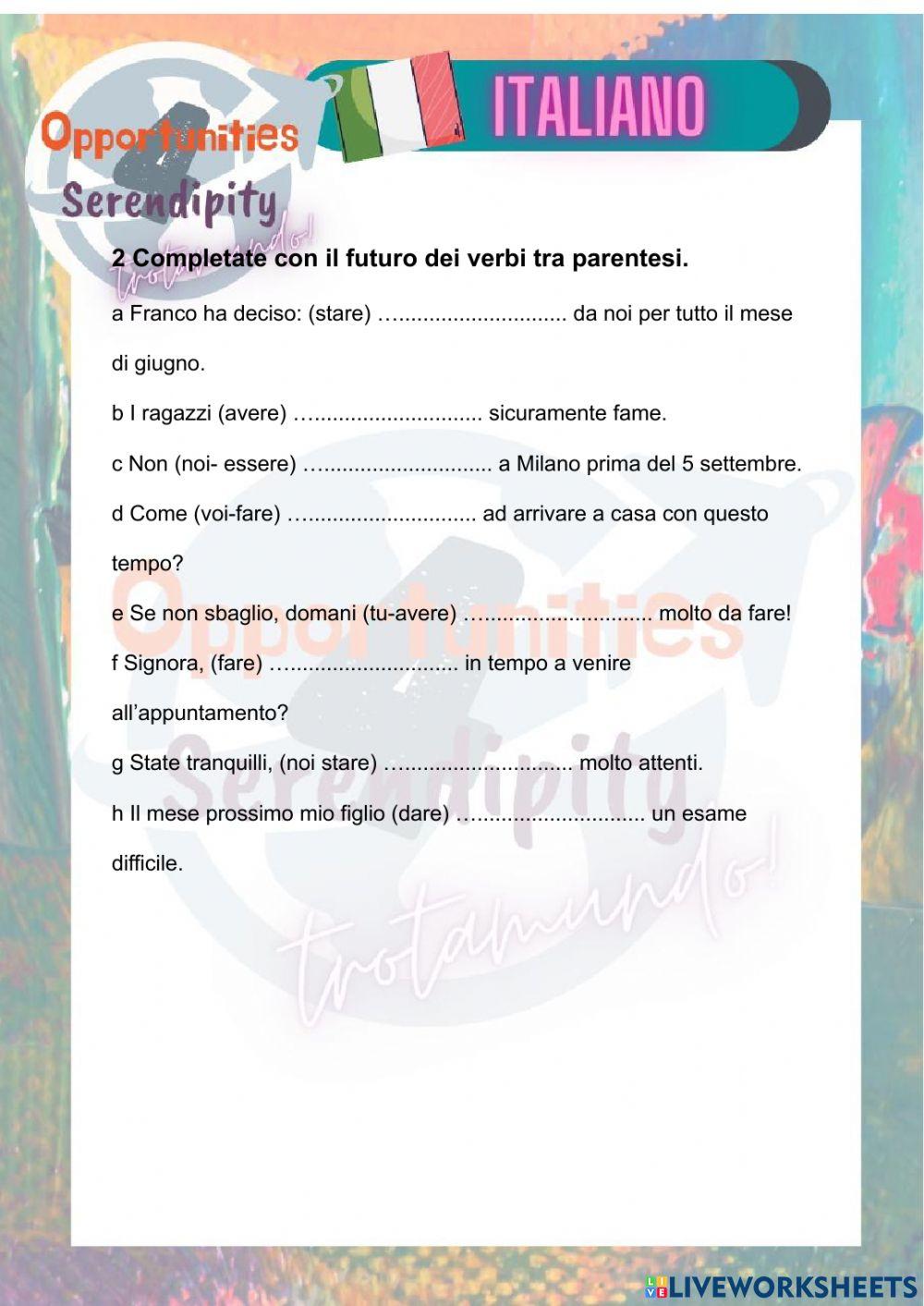 Progetto italiano, tarea 1, A2