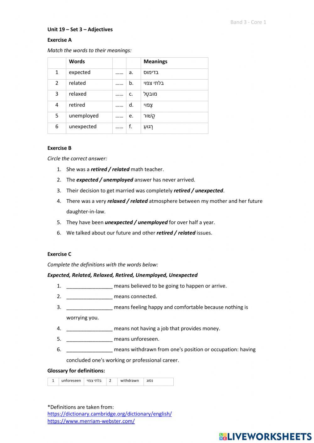 Band 3 (Core 1) - Unit 19 - Set 3