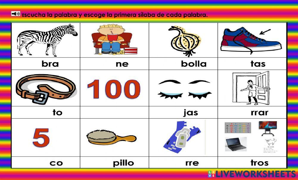 CeCi: Escoge la sílaba que falta.