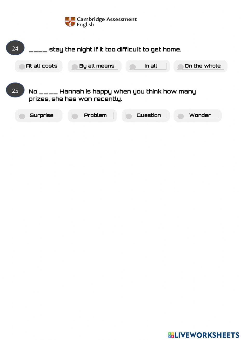 English Test Evaluation B1