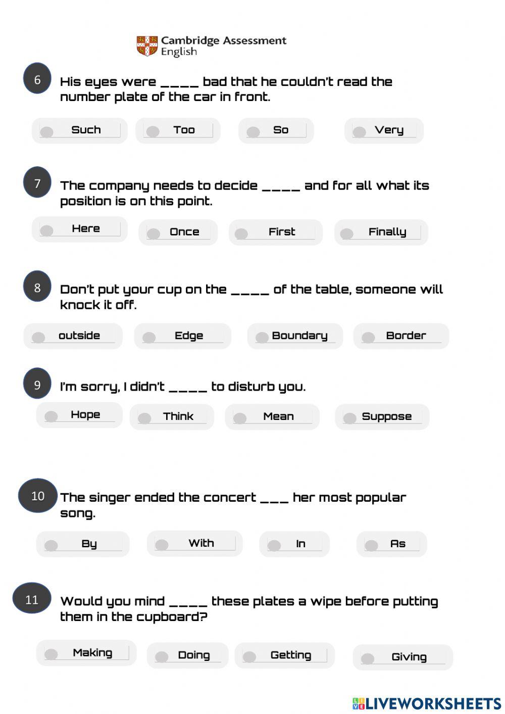 English Assesment B2