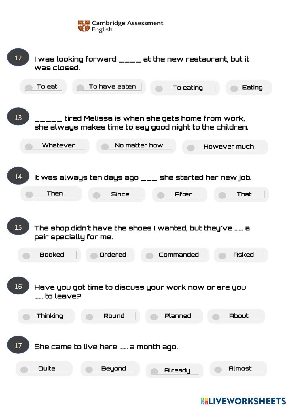 English Assesment B2