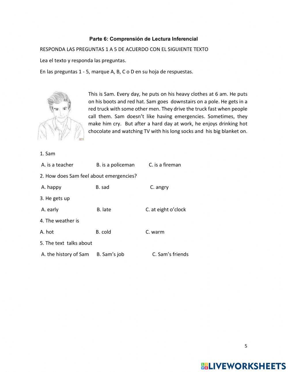 Prueba saber- A1 inglés