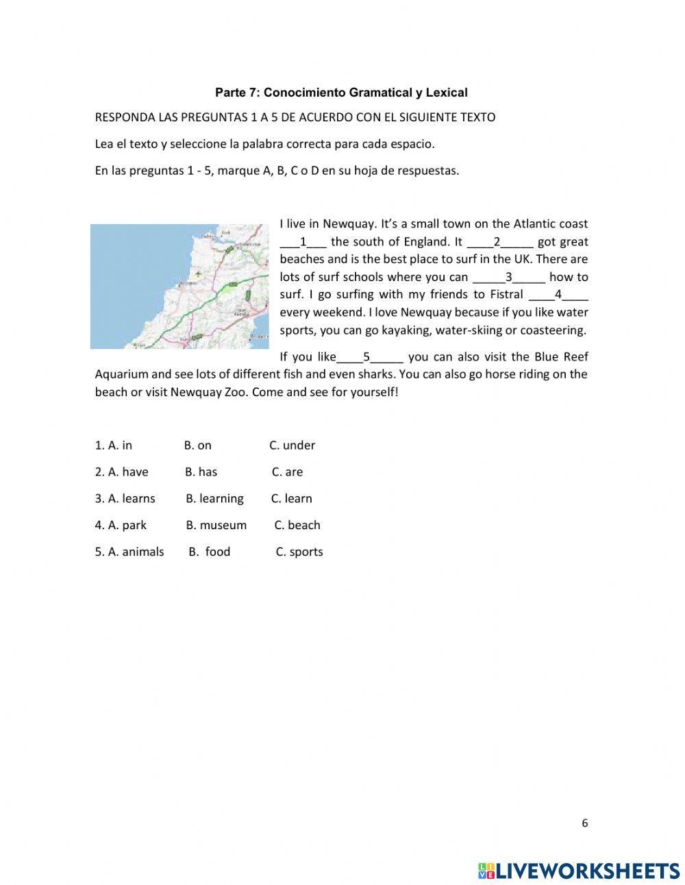 Prueba saber- A1 inglés