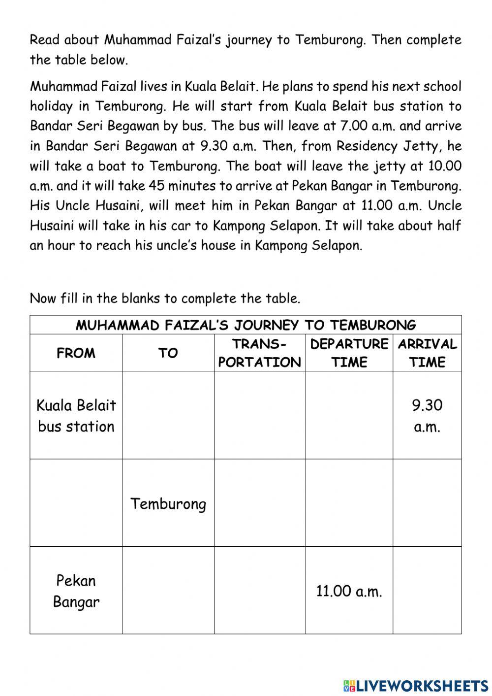 Information Transfer (Festival and Faizal's Journey)