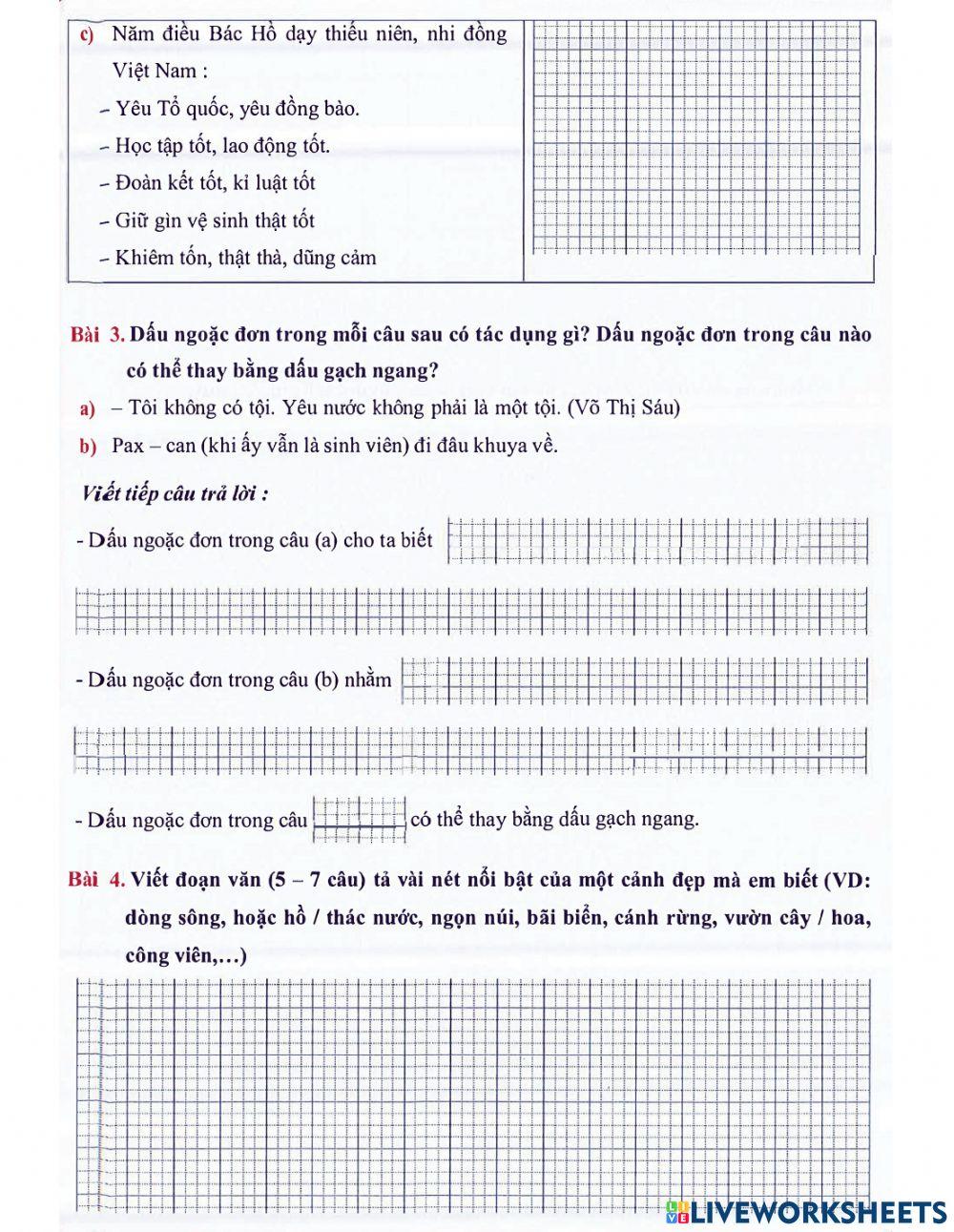 Tiếng Việt 5 - Tuần 34