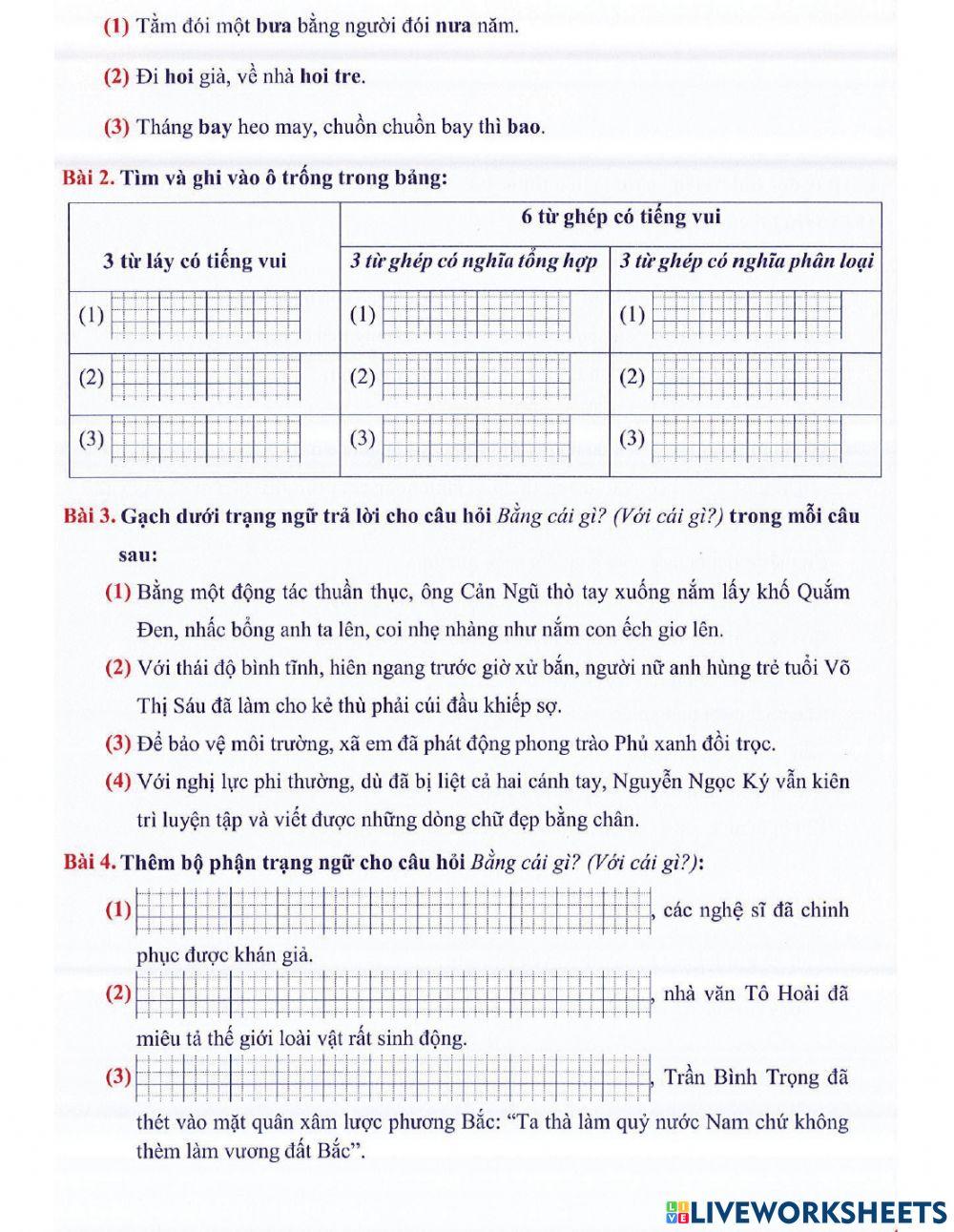 Tiếng Việt 4 - Tuần 34