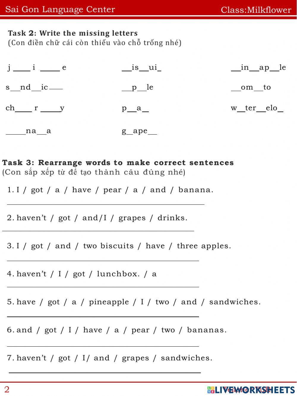 FFs1: Unit 9: Lunch time!