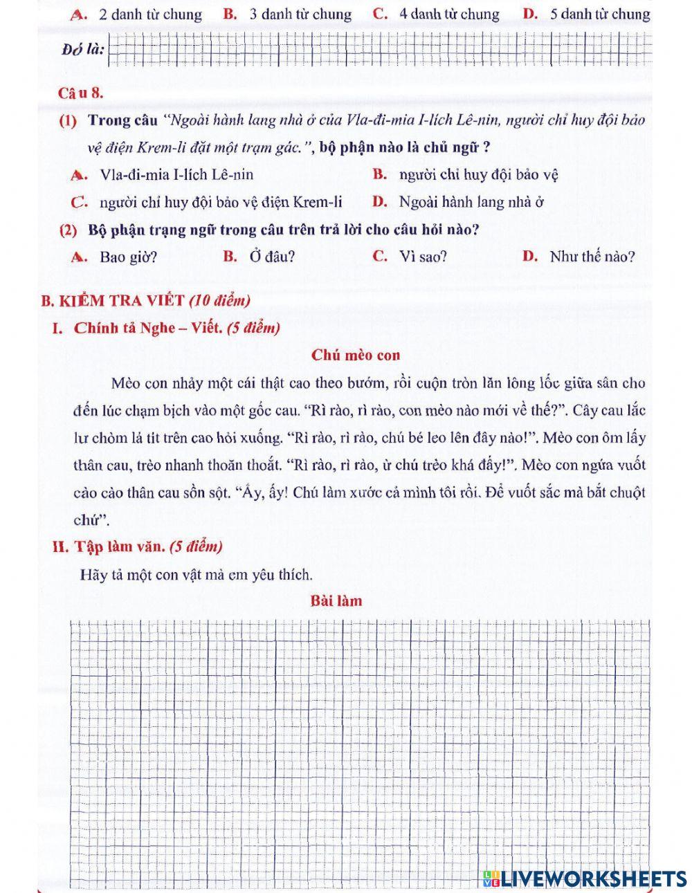 Tiếng Việt 4 - Tuần 35