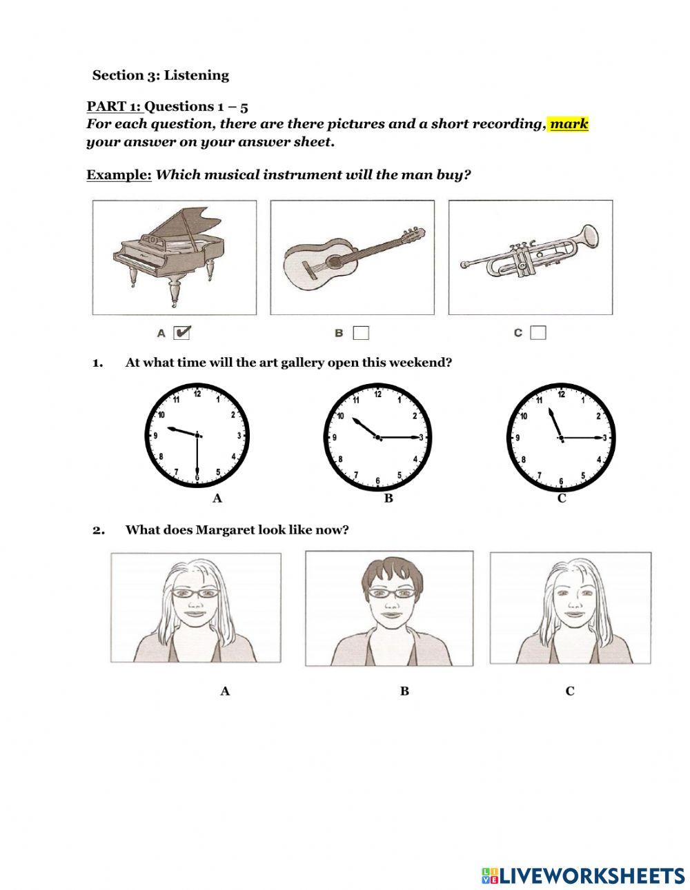Placement Test-Reading and Listening