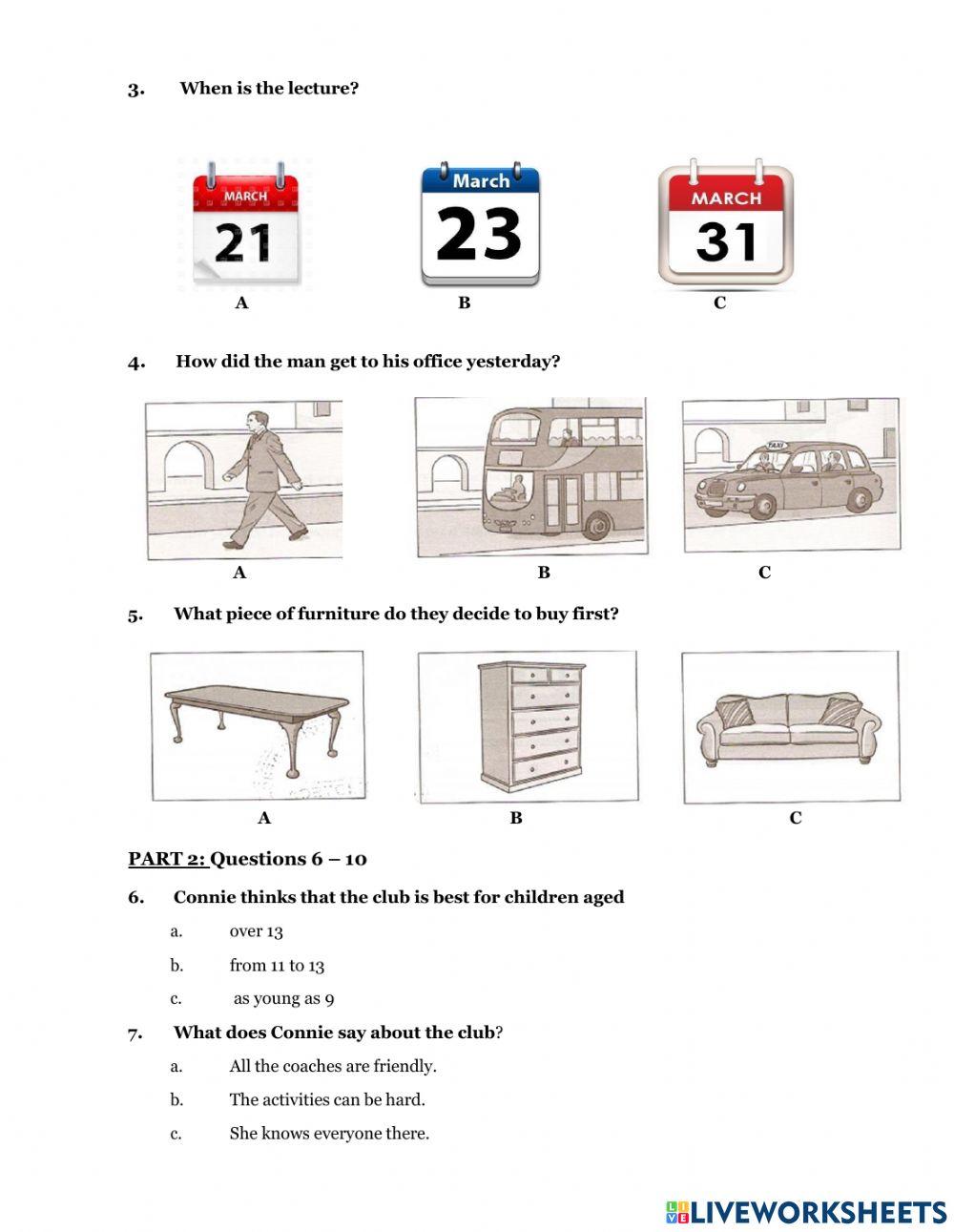 Placement Test-Reading and Listening