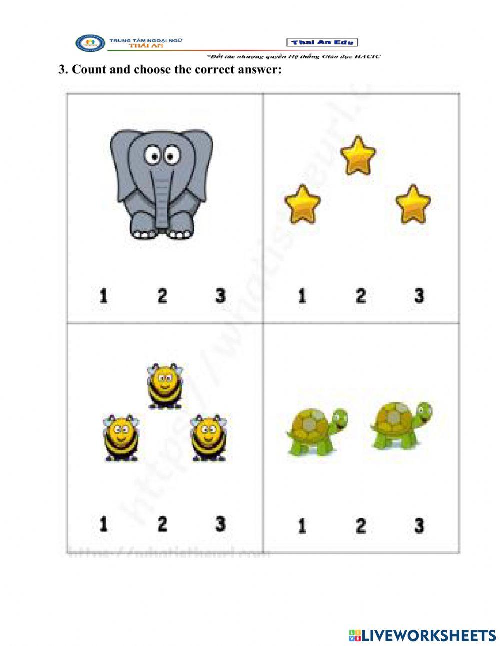 Review A-F and numbers 1-3