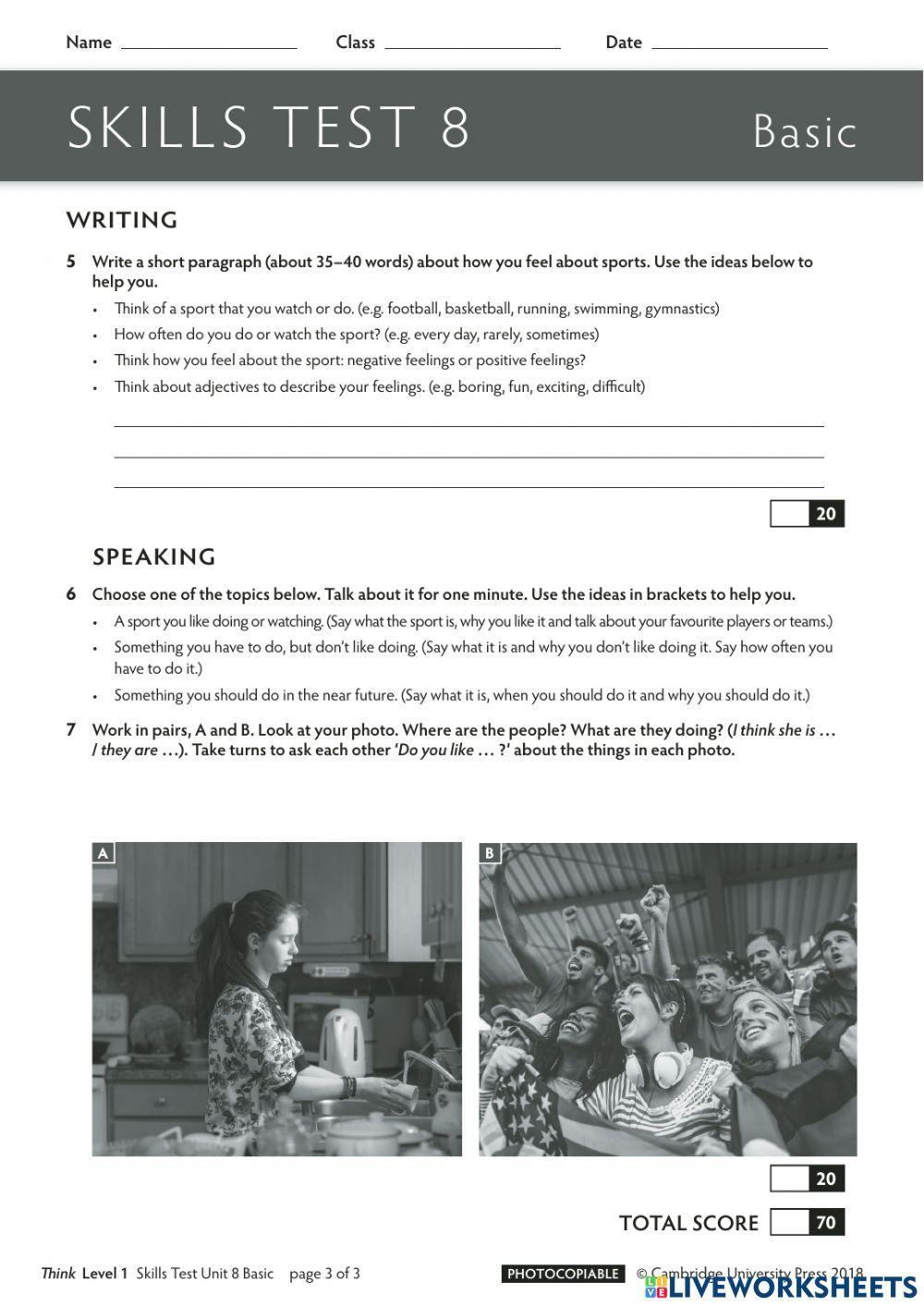 Skills test 8 Think 1