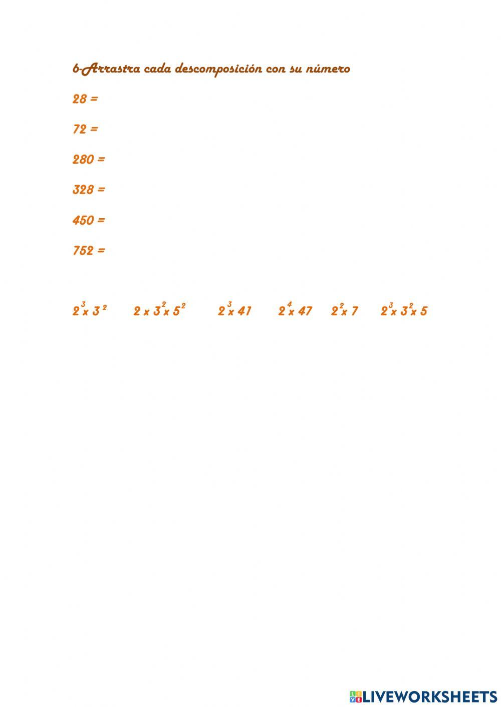 Descomposición en factores primos