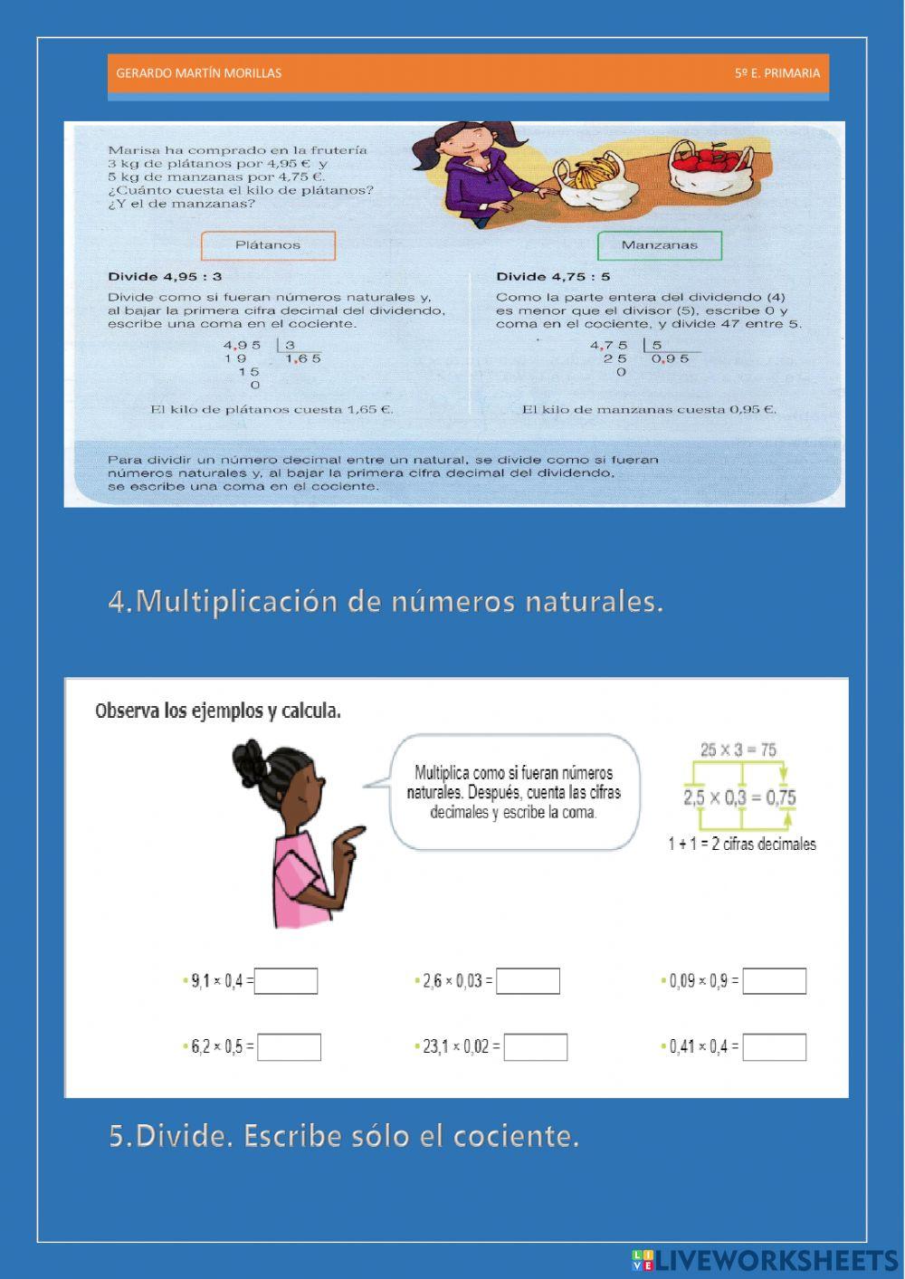 Cálculo y operaciones. Ficha 21.