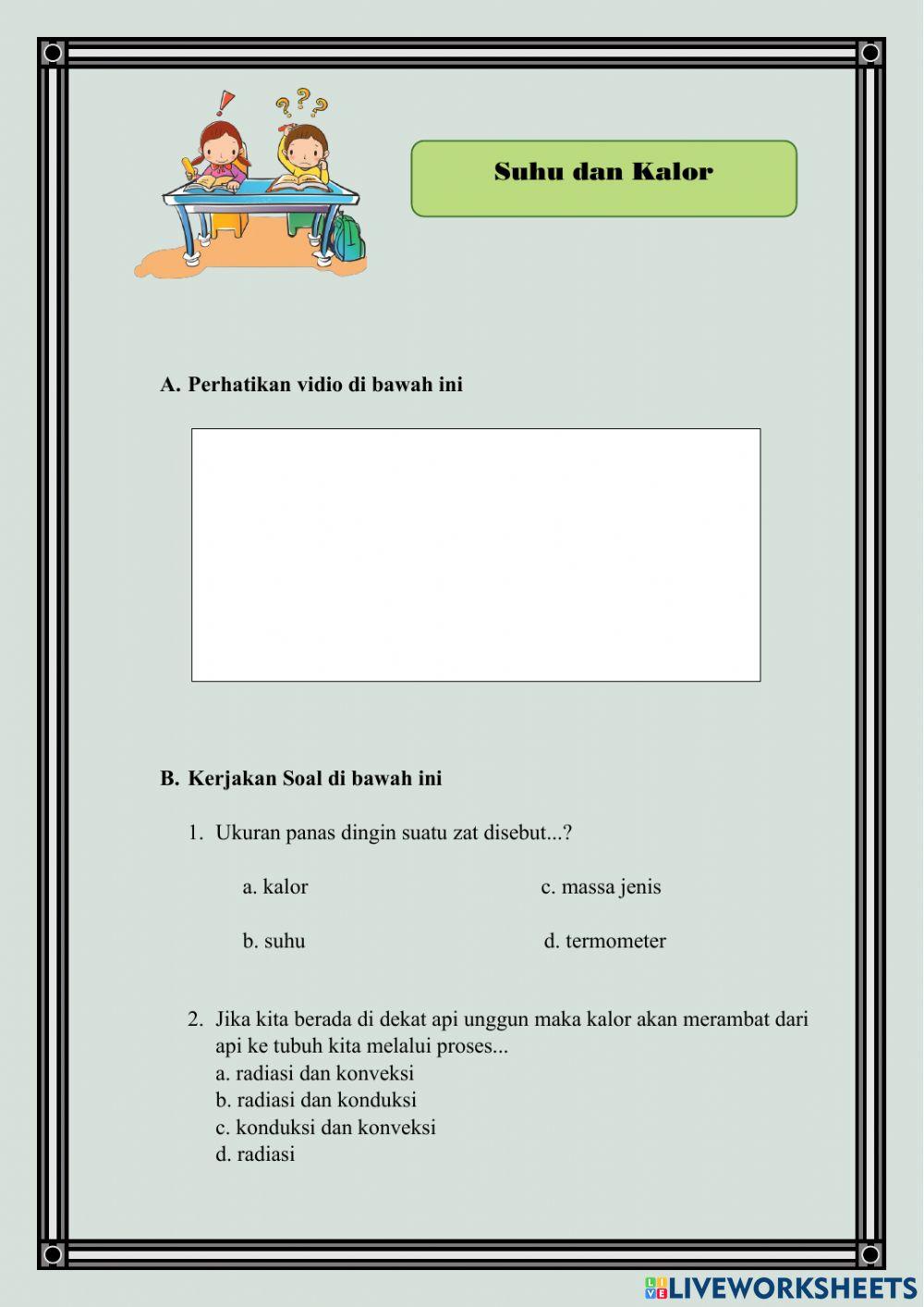 Kuis Interaktif IPA Terpadu Suhu dan Kalor