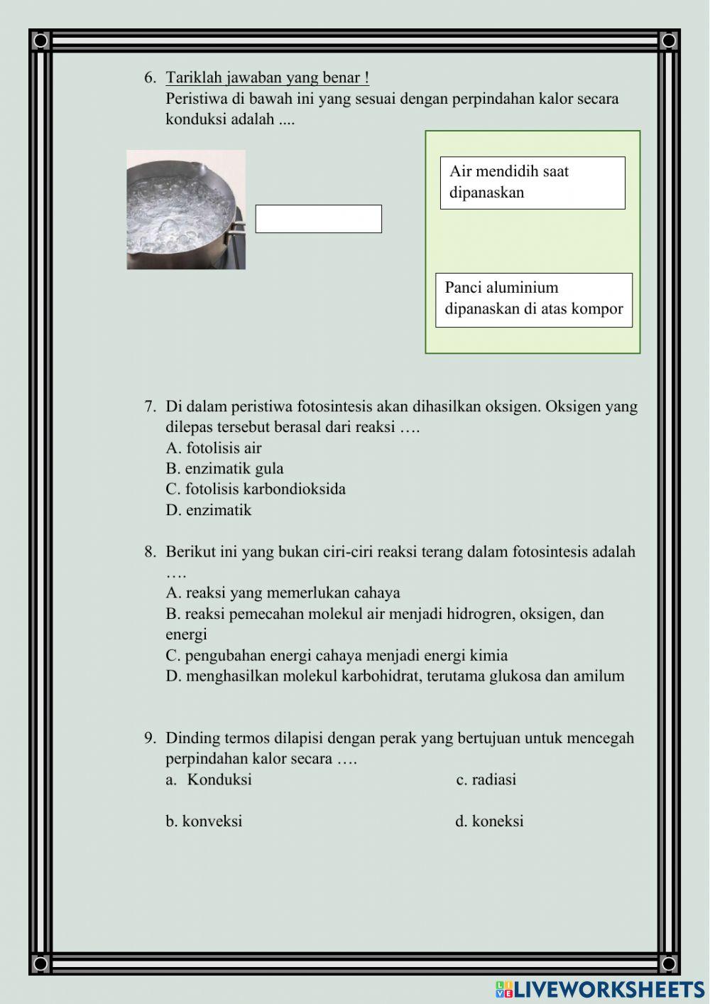 Kuis ipa suhu dan kalor