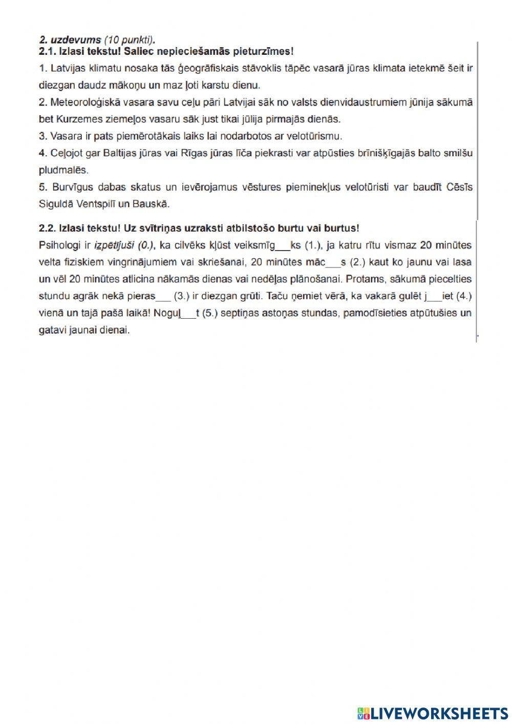 2017.g. eksāmens 9.kl.Val.lietojums LAT2