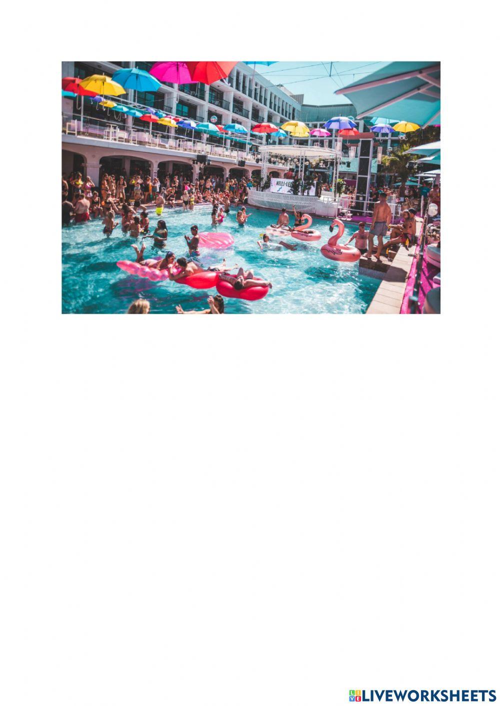 Expresión oral: fiesta en la piscina