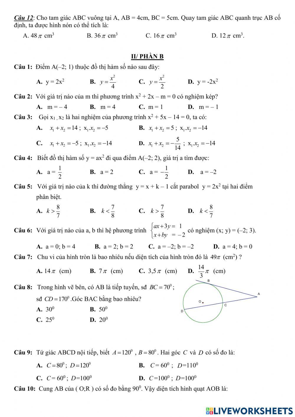 Đề thi HK2 toán 9 131415
