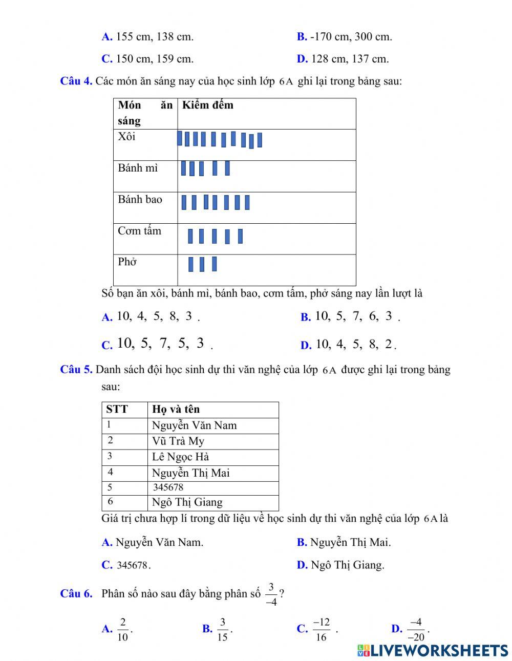 Ôn tập học kì 2 toán 6 năm 21-22