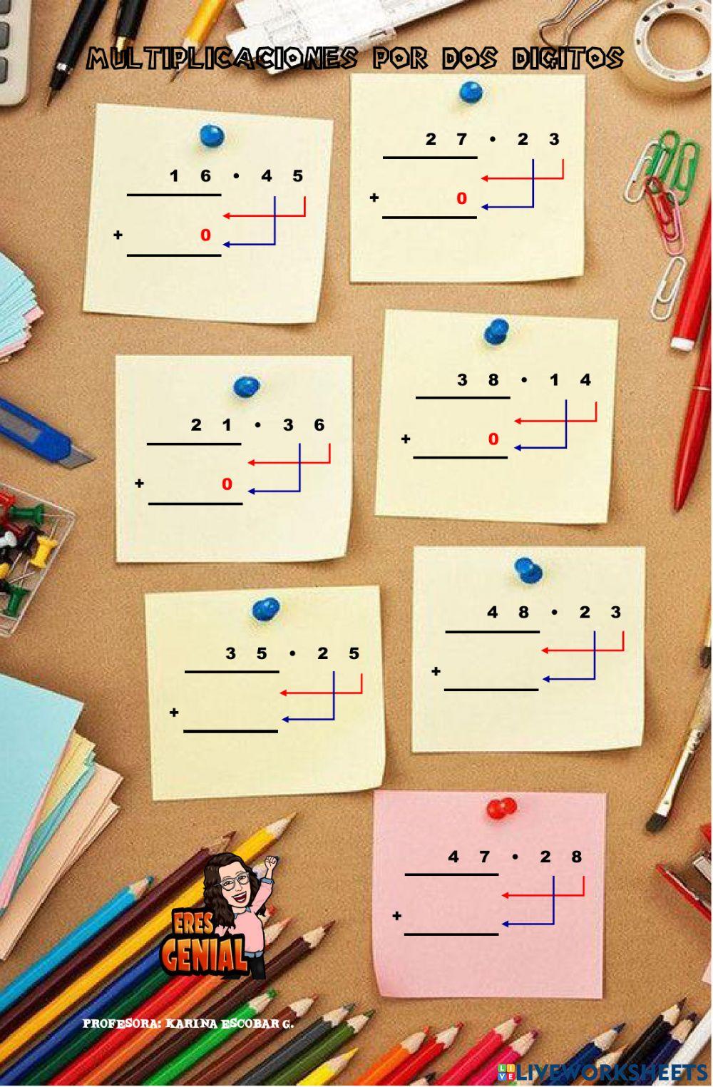Multiplicación por dos dígitos
