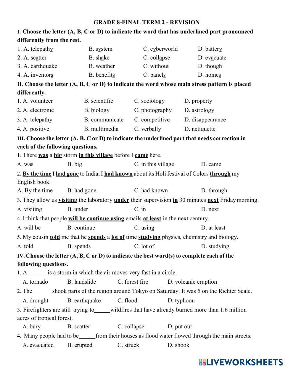 Grade 8- Final term 2