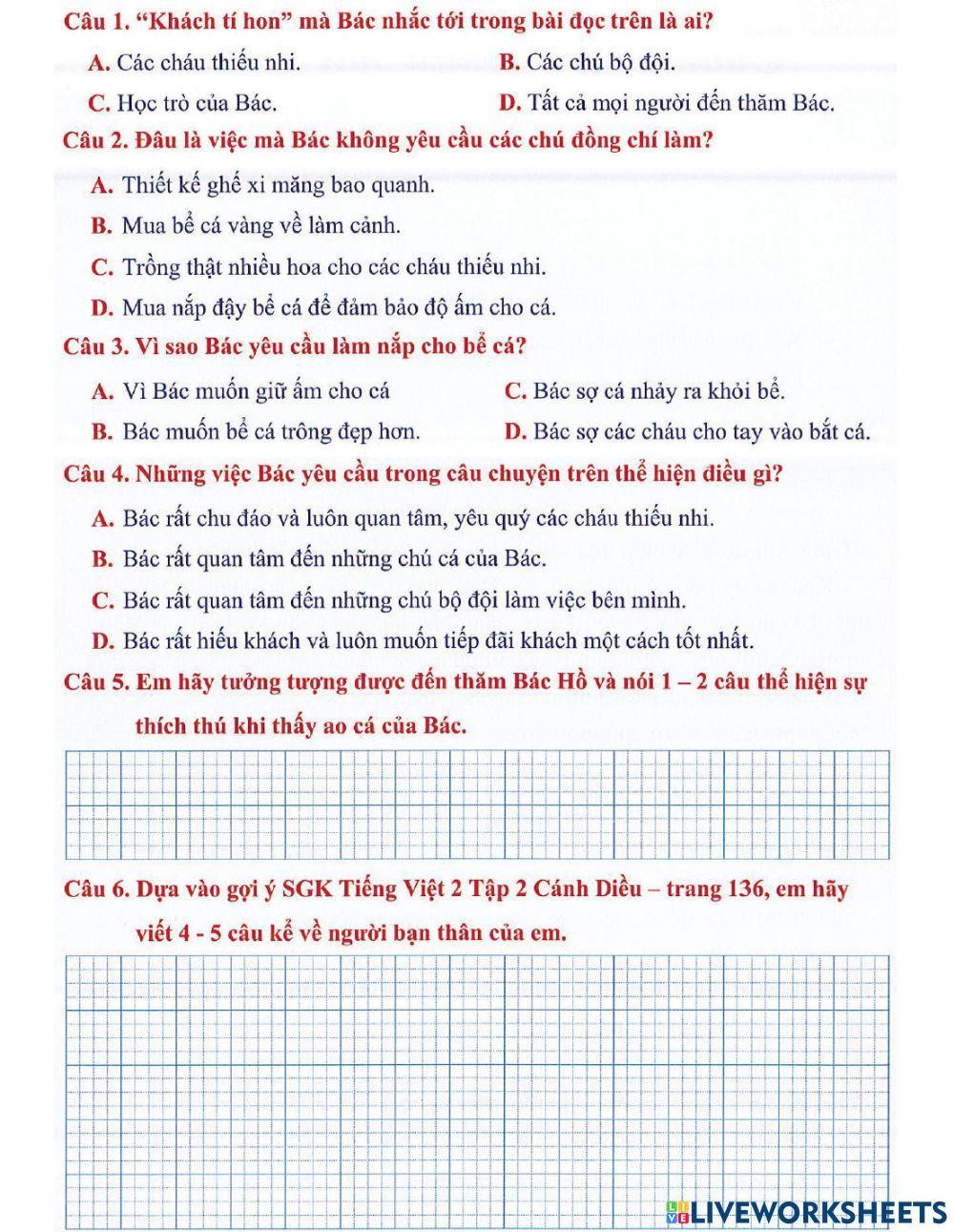 Tiếng Việt 2 - Tuần 34