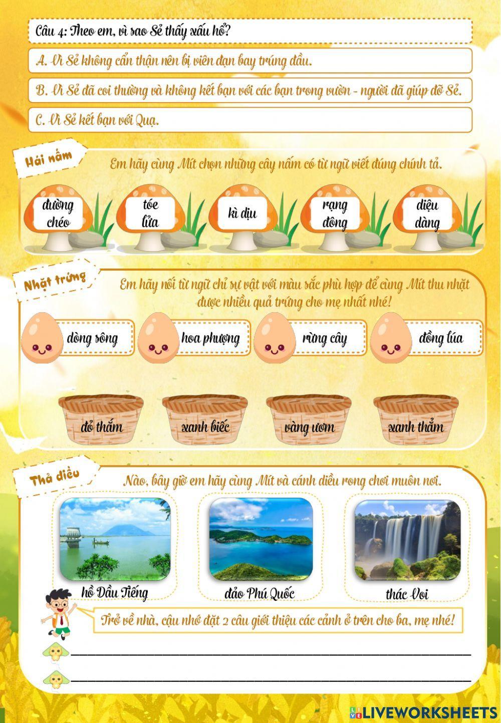 Lớp 2 - Tiếng việt - Tuần 26 - Đề 2