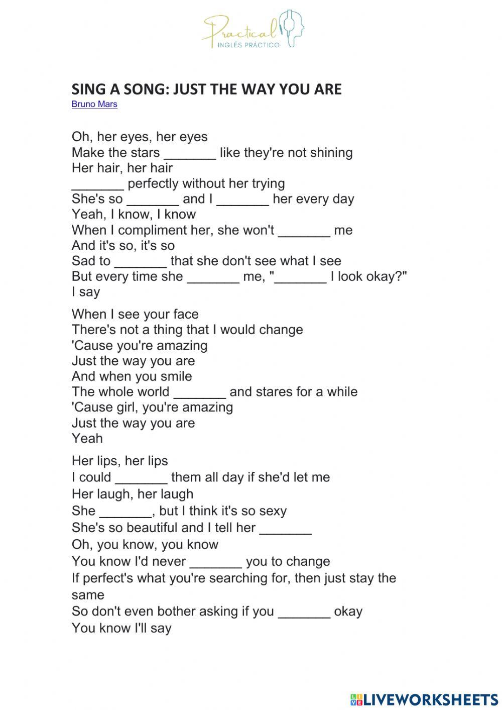 Sing a song - just the way you are