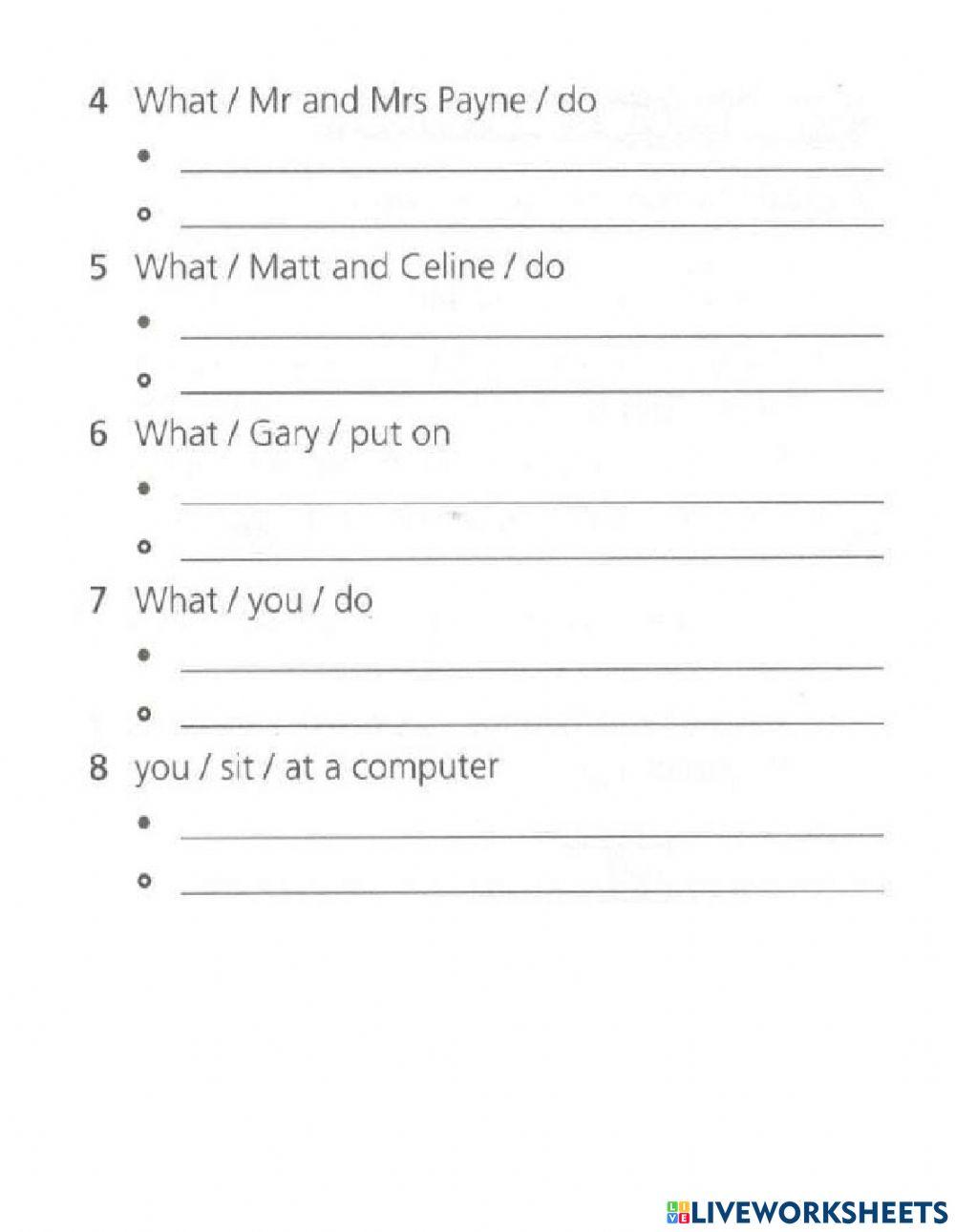 Past Continuous Tense Writing