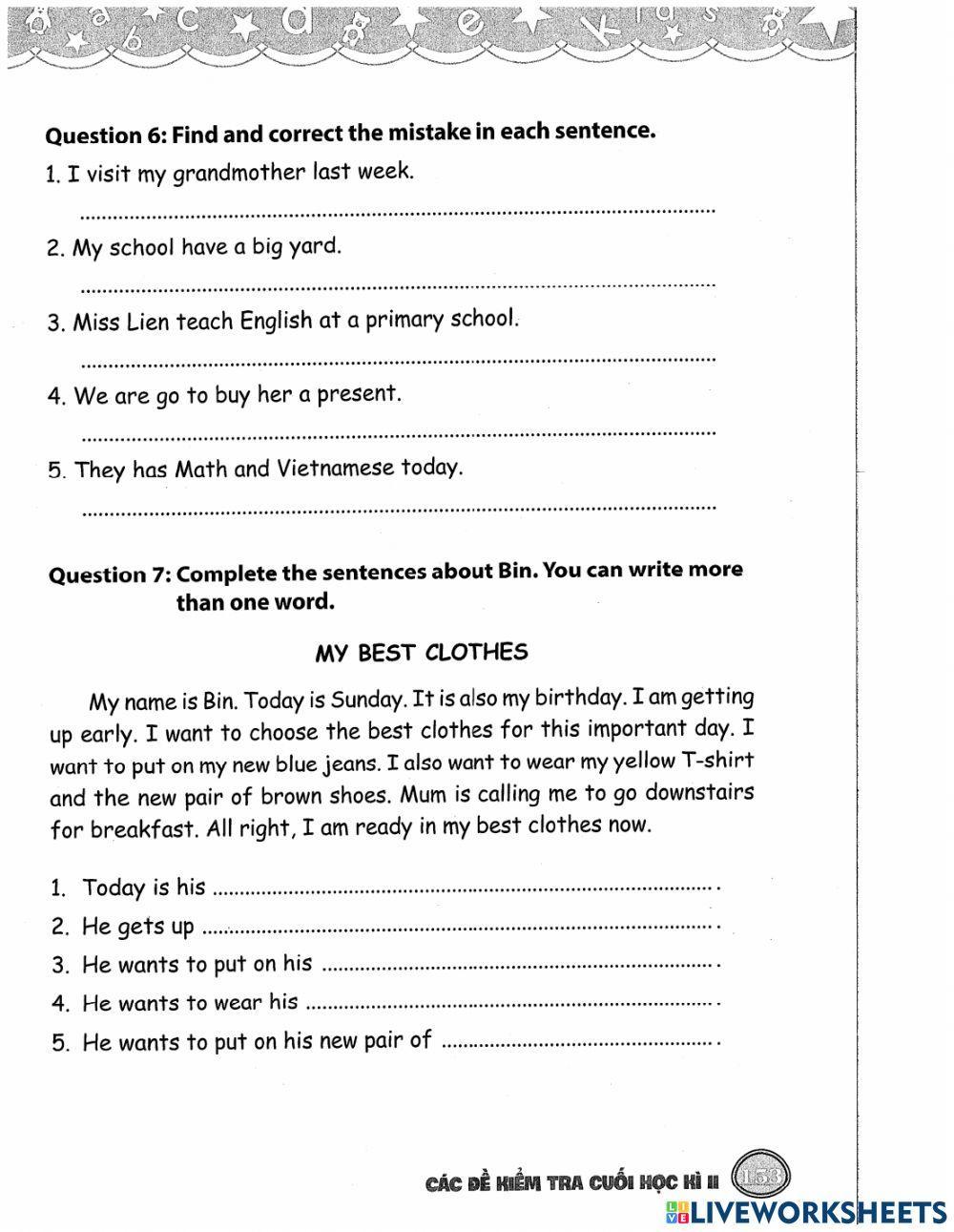 Grade 4-Review term 2