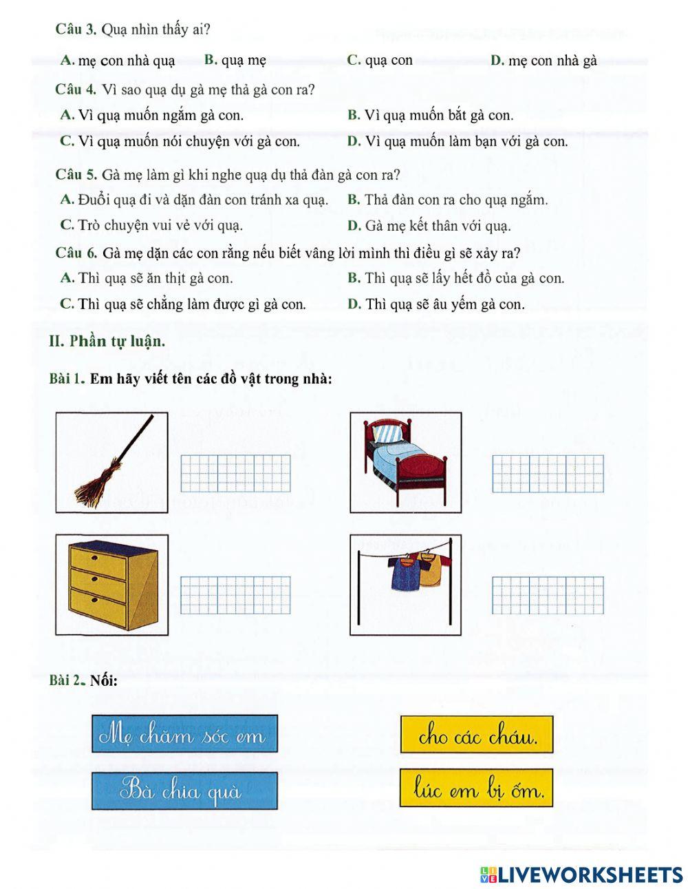 Tiếng Việt 1 - Tuần 33