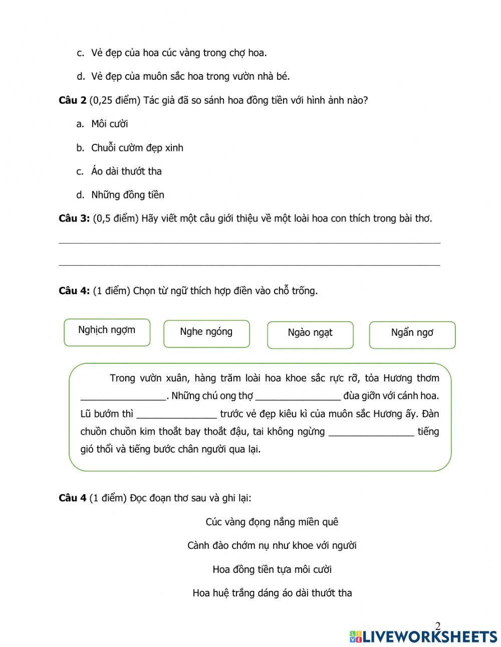 Đề KT lớp 3 giai đoạn 1