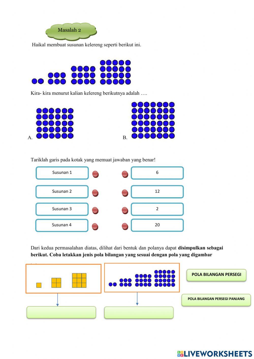 Pola bilangan persegi dan persegi panjang