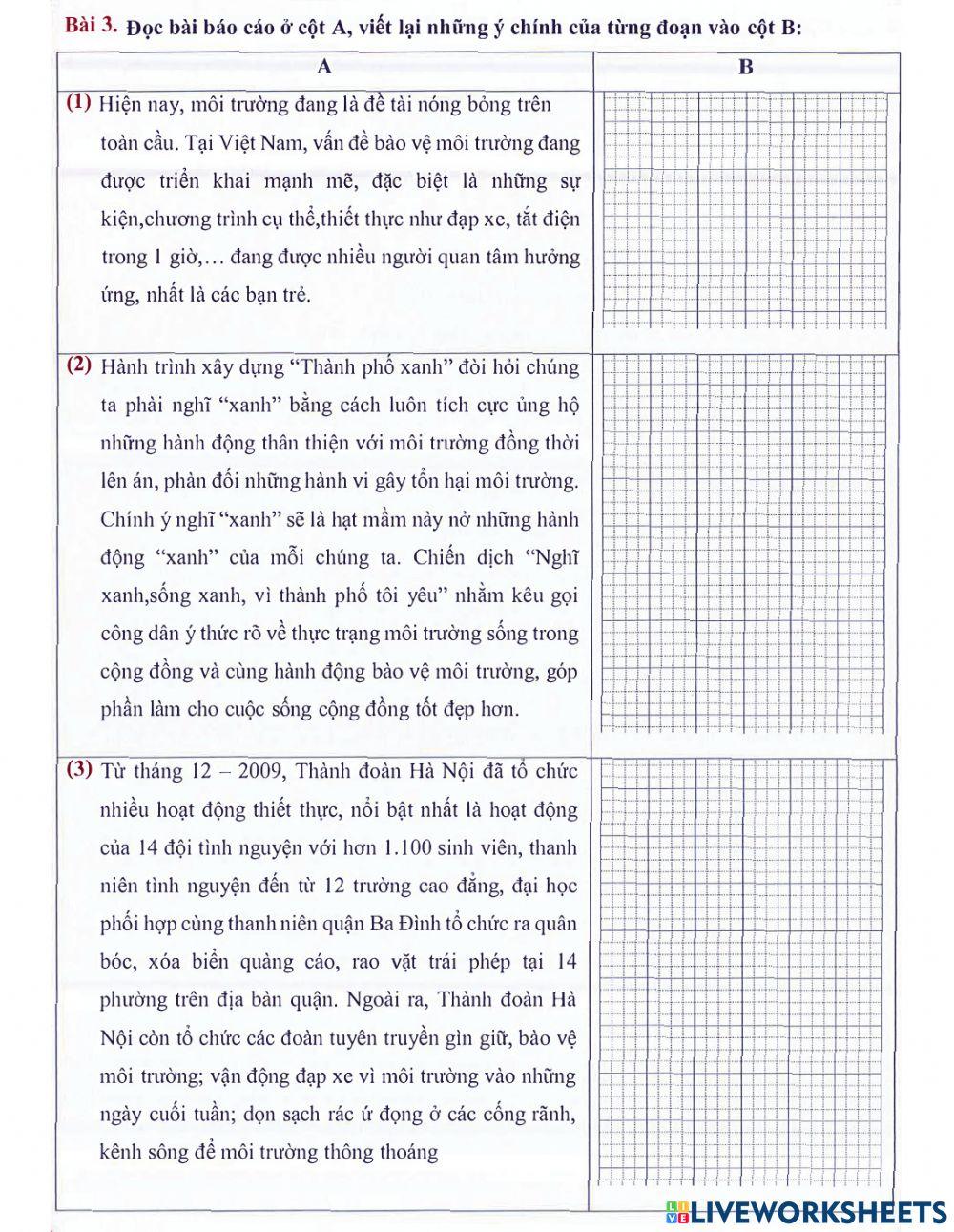 Môn Tiếng Việt 3 - Tuần 33