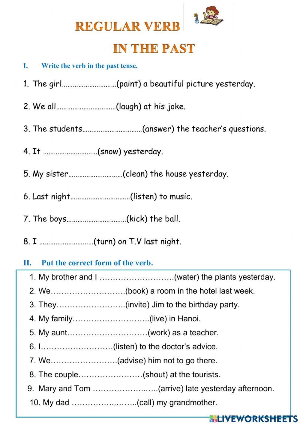 Regular Verb in the past