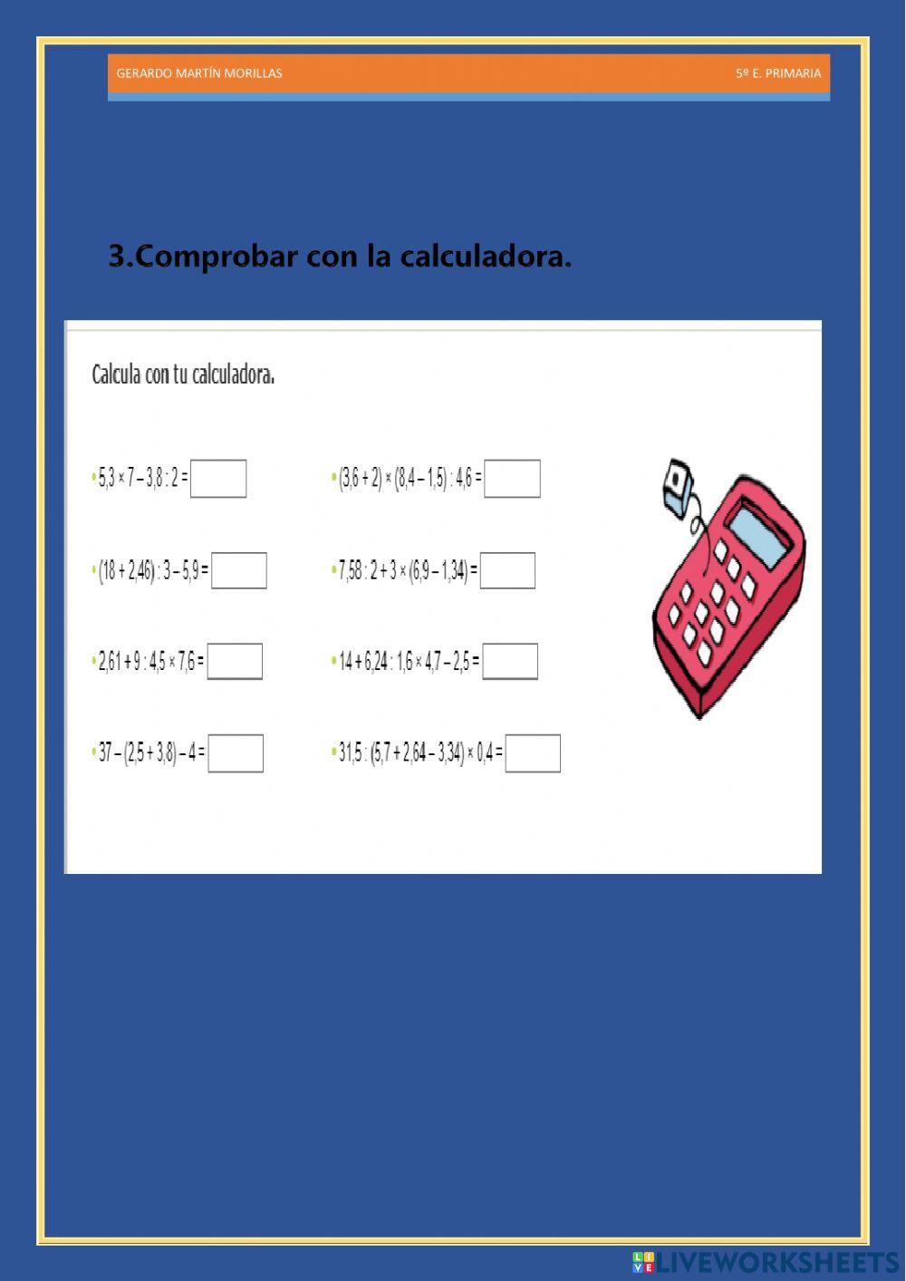 Cálculo y operaciones. Ficha 25.